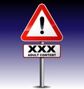 Adult content signboard