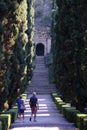 A couple in open air museum, walking in landmarks Royalty Free Stock Photo