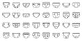 Adult diaper icons set outline vector. Layer sanitary