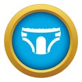 Adult diapers icon blue vector isolated