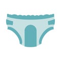 Adult diapers icon in flat style