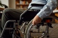 Adult disabled man in wheelchair, disability