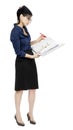 Business Woman Reading File Royalty Free Stock Photo