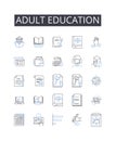 adult education line icons collection. Higher learning, Professional development, Continuing education, Lifelong Royalty Free Stock Photo