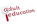 Adult education with magnifying glass Royalty Free Stock Photo