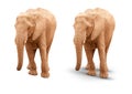 Adult Elephant Isolated On White With and Without A Shadow - Transparent PNG if you wish.