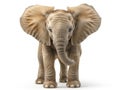 adult elephant on white background