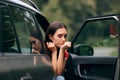 Car Sick Travel Woman with Motion Sickness Symptoms Royalty Free Stock Photo