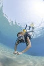 Adult Female scuba diver in bikini Royalty Free Stock Photo