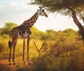 Giraffe standing in the jungle