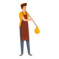 Adult glass blower icon, cartoon style