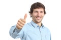 Adult happy man agreement gesturing thumbs up