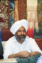 Adult indian sikh seller man Royalty Free Stock Photo