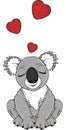 Adult koala in love