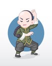 Adult Kung Fu fighter in fighting stance illustration