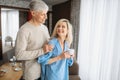 Adult love couple drinks red wine at home Royalty Free Stock Photo