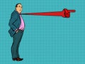 Adult male businessman boss, tie direction indicator