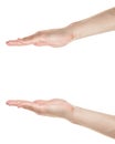 Adult male hands measuring something