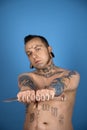 Adult male with tattoos Royalty Free Stock Photo