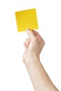 Adult man hand holding sticky note Royalty Free Stock Photo