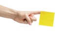 Adult man hand holding sticky note Royalty Free Stock Photo