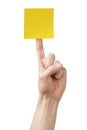 Adult man hand holding sticky note Royalty Free Stock Photo