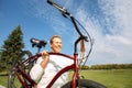 Adult man riding a bicycle Royalty Free Stock Photo
