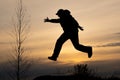 Adult man running through the air legs blurred while moving Royalty Free Stock Photo