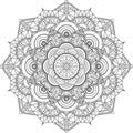 Adult mandala coloring page. Relax and art.