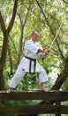 Adult men practicing Karate outdoor