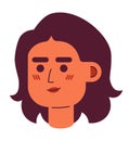 Adult middle eastern woman wavy bob haircut 2D vector avatar illustration