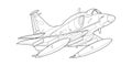 Adult Coloring Page For Book And Drawing. Plane Vector . Black Contour Sketch Illustrate Isolated On White Background.