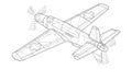 Adult military aircraft coloring page for book. vector . Black contour sketch illustrate Isolated on white background. Royalty Free Stock Photo