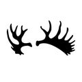 Adult moose antlers black silhouette vector Royalty Free Stock Photo