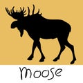 moose black silhouette profile side vector illustration Royalty Free Stock Photo