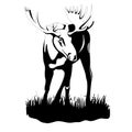 Adult moose black silhouette Royalty Free Stock Photo