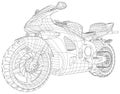 Adult motorcycle for book and drawing. cafe style. race. Moto vector illustration. high speed drive vehicle. Graphic Royalty Free Stock Photo