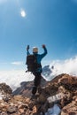 a An adult mountainer standing at the iztaccihuatl Royalty Free Stock Photo