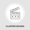 Adult movie clapper flat icon