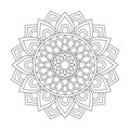 Adult mystical floral mandala coloring book page Royalty Free Stock Photo