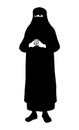 Muslim woman in burqa. Vector drawing Royalty Free Stock Photo