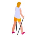 Adult nordic walking icon, isometric style Royalty Free Stock Photo