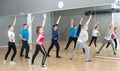 Adult people training in dance studio Royalty Free Stock Photo