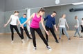 Adult people training in dance studio Royalty Free Stock Photo