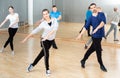 Adult people training in dance studio Royalty Free Stock Photo