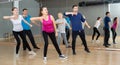 Adult people training in dance studio Royalty Free Stock Photo