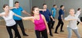 Adult people training in dance studio Royalty Free Stock Photo