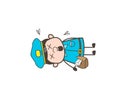 Adult Postman Character Dead Body Vector