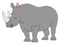 Adult rhinoceros, illustration, vector