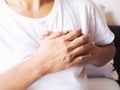 Adult women suffering from myocardial infarction, heart disease and chest pain